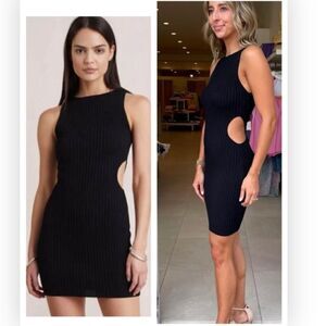 Bec + Bridge Black Alexis Knit Mini Dress Black Medium NWT $240